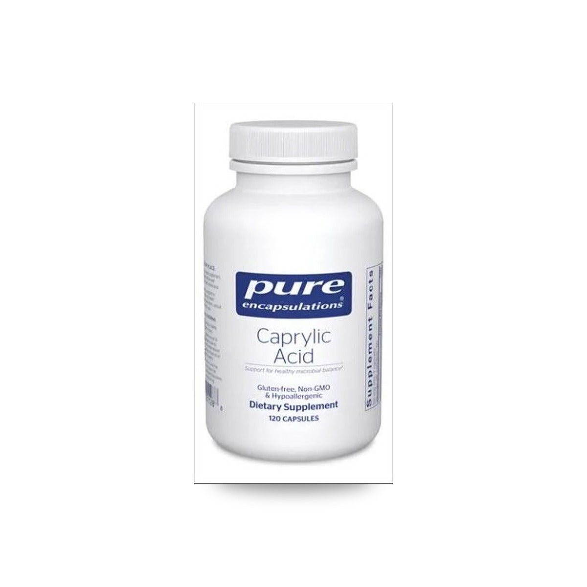 115 - Caprylic Acid - Pure Encapsulations - Frasco x 120 Cápsulas