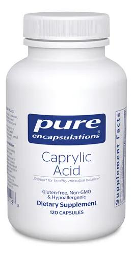 115 - Ácido Caprílico (120 cápsulas) - Pure Encapsulations - Frasco x 120 Cápsulas