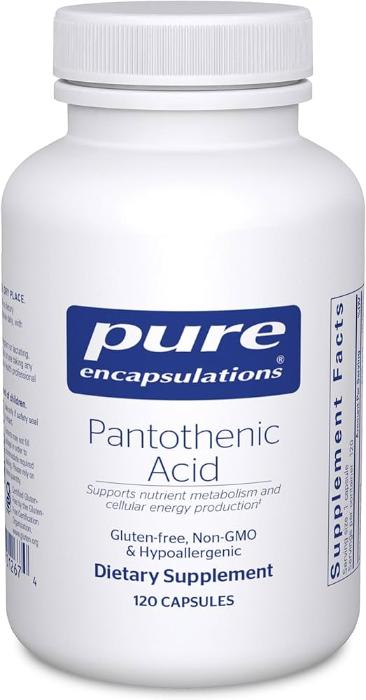 127 - Ácido pantoténico - Pure Encapsulations - Frasco x 120 Cápsulas