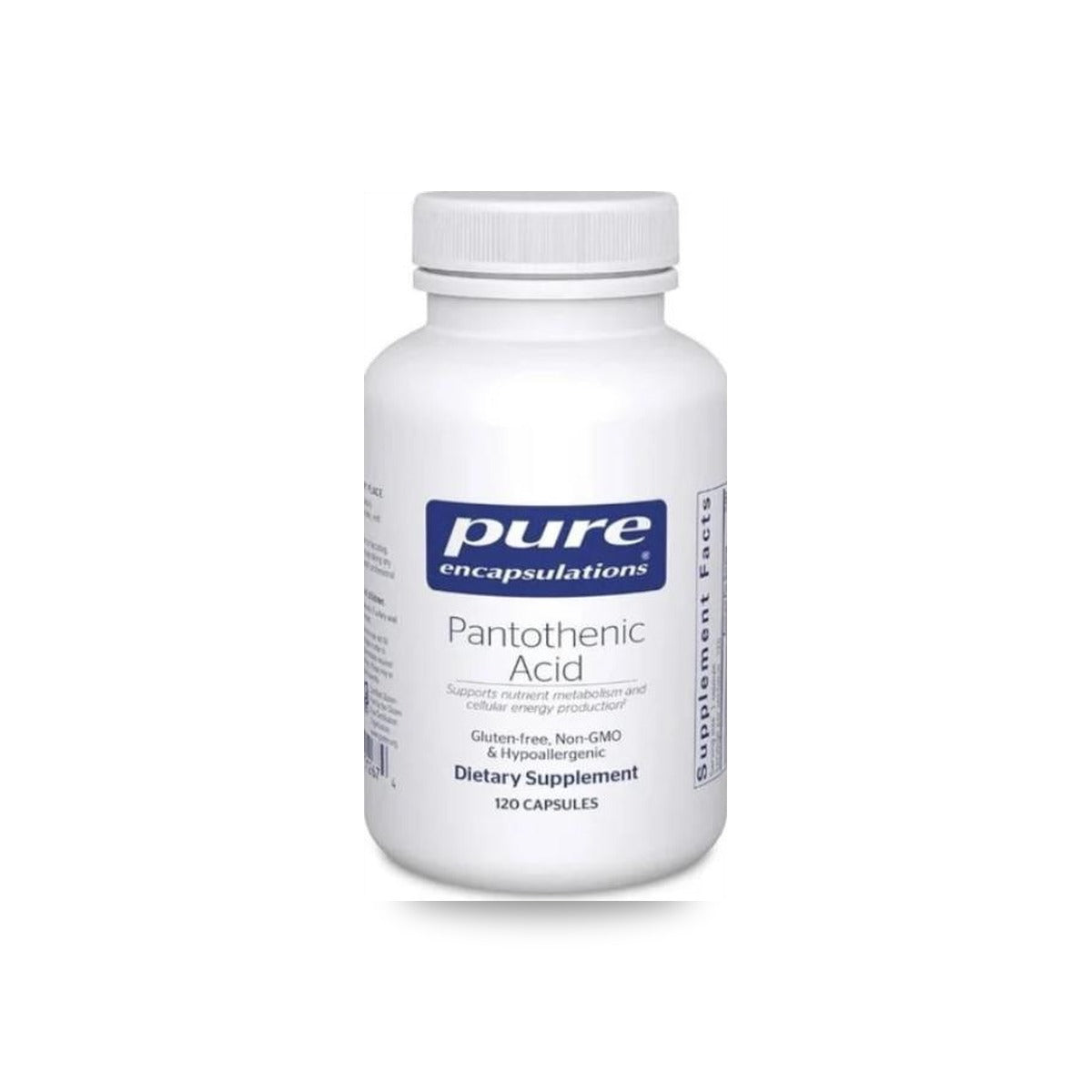 127 - Pantothenic Acid - Pure Encapsulations - Frasco x 120 Cápsulas