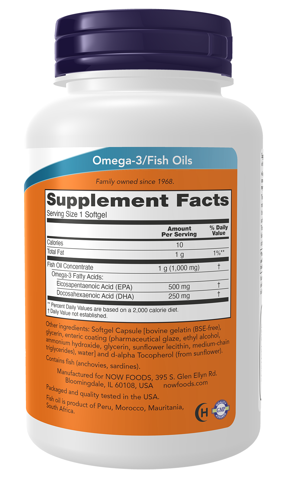 Ultra Omega 3 Fish Oil 180 Capsulas - Supplement Facts