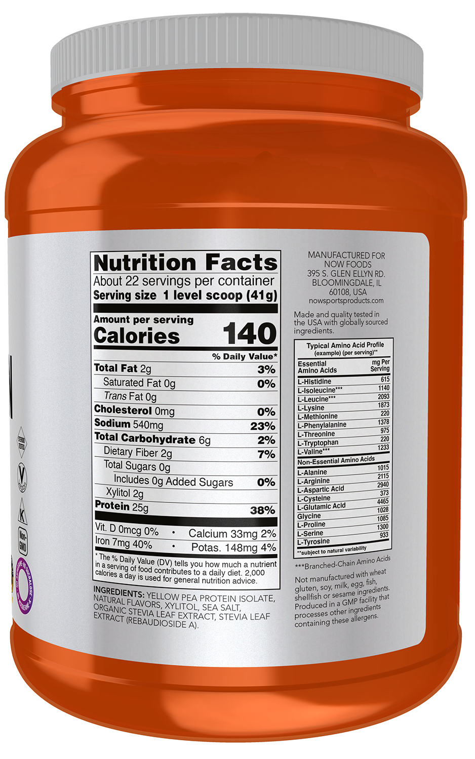 Pea Protein 24g Easily Digested Vainilla-Caramelo - Nutrition Facts