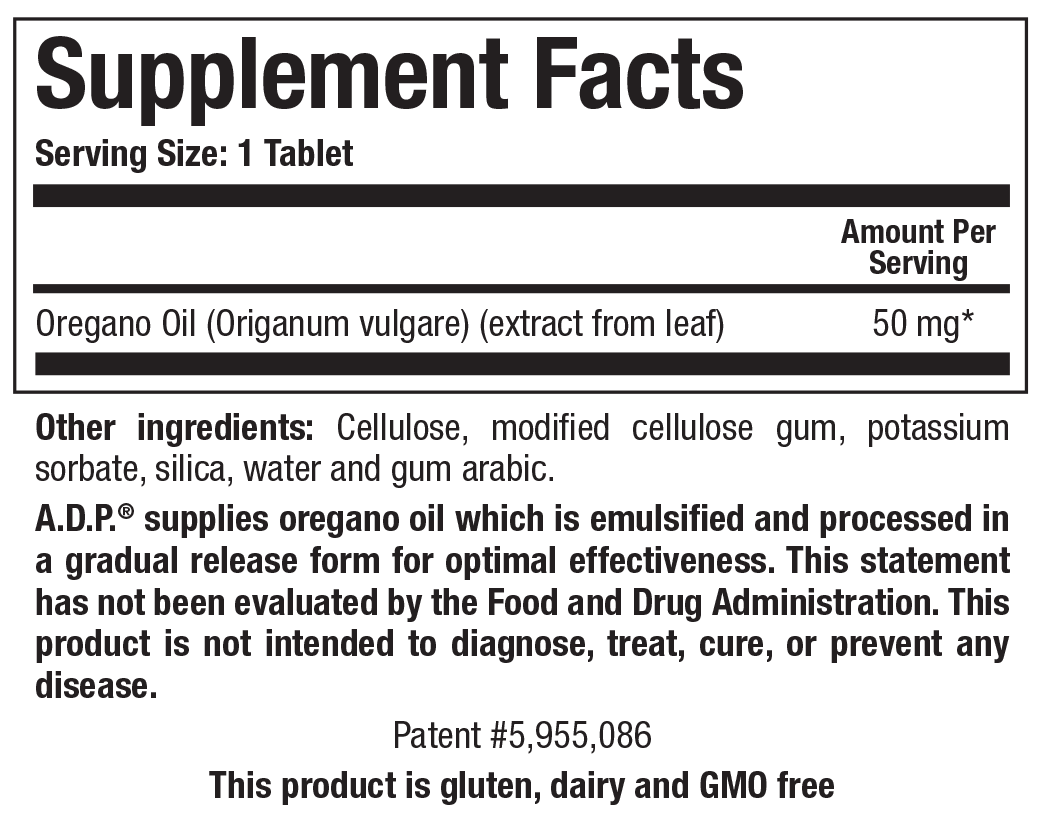 A.D.P. 120 Tab - Supplement Facts