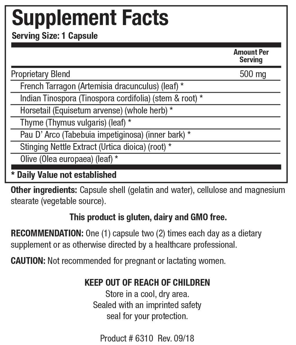 FC-Cidal - Supplement Facts
