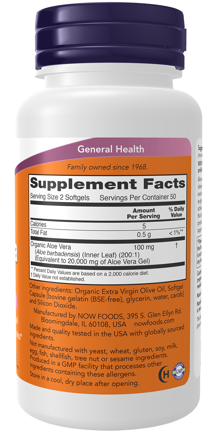 Aloe Vera Gels 10,000mg - Supplement Facts