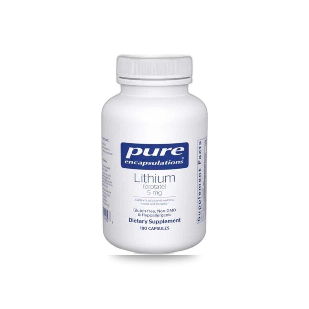 403 - Lithium (Orotate) 5mg - Pure Encapsulations - Frasco x 90 Cápsulas