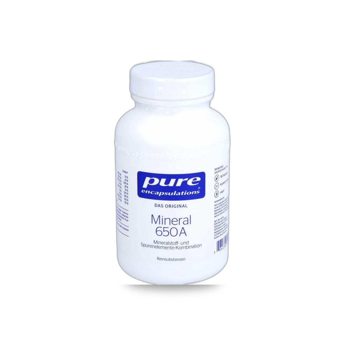 405 - Mineral 650 - Pure Encapsulations - Frasco x 180 Cápsulas
