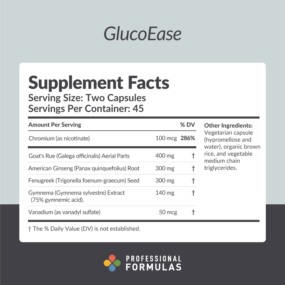 GlucoEase - Supplement Facts