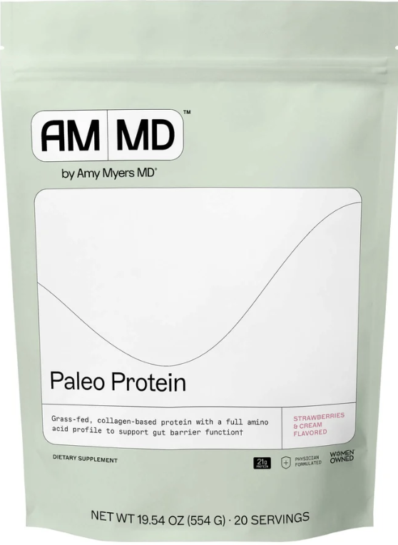 433 - The Myers Way Paleo Protein fresas con crema - Amy Myers MD - Bolsa con Polvo por 810 gramos