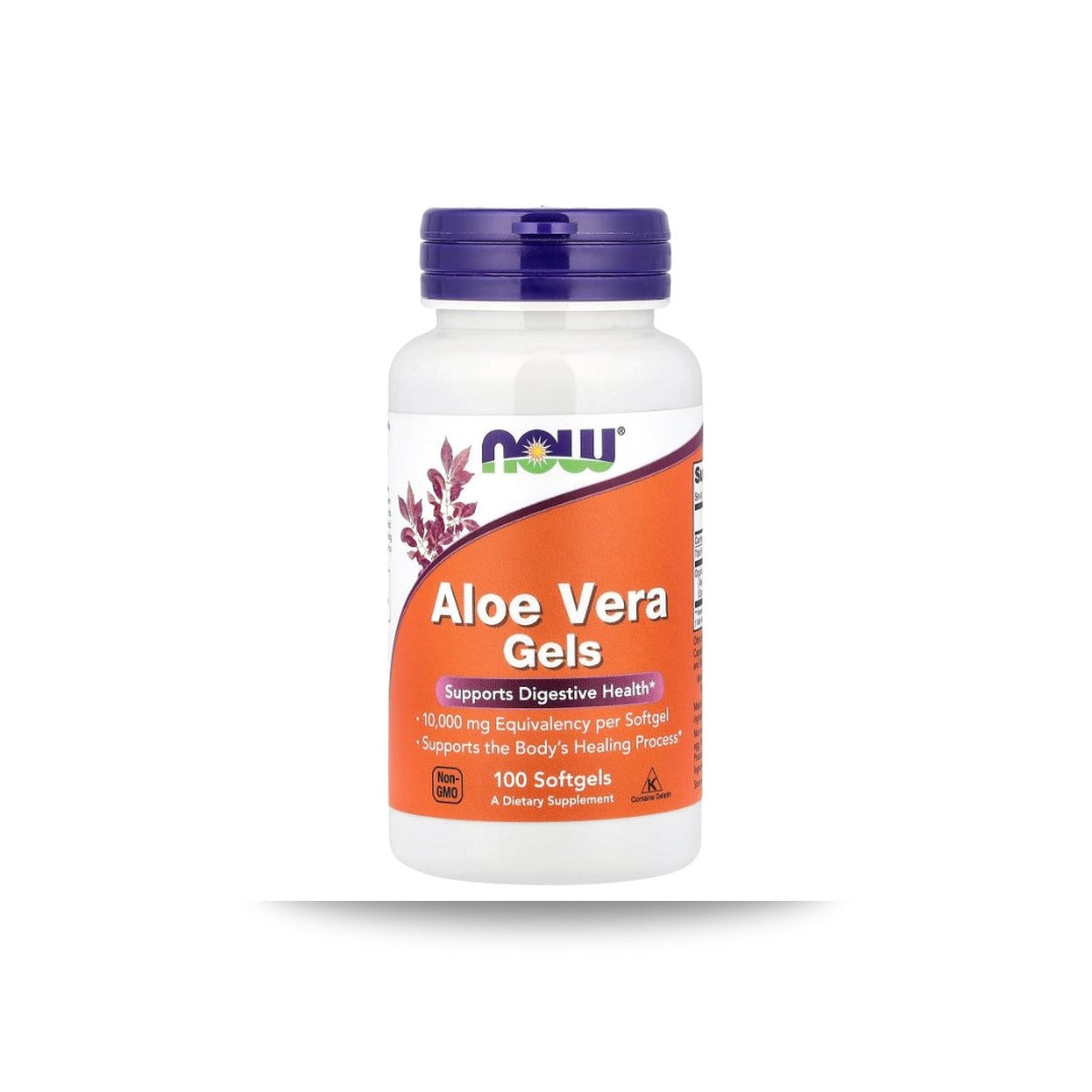 455 - Aloe Vera Gels 10,000mg - NOW Foods - Frasco x 100 Cápsulas Blandas