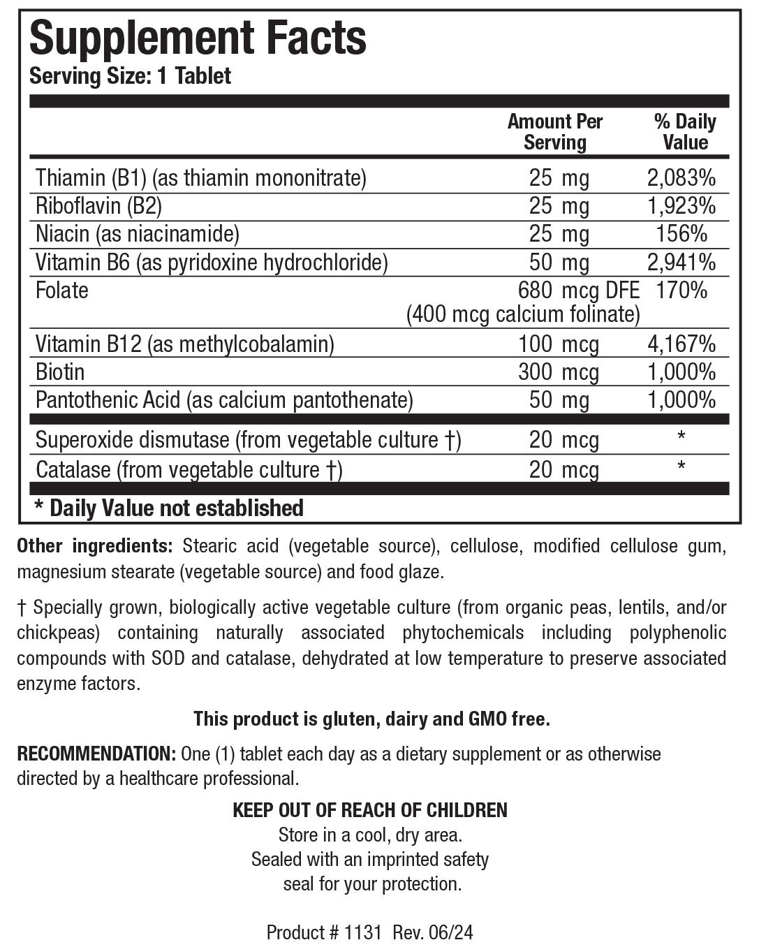 Bio-B Complex - Supplement Facts