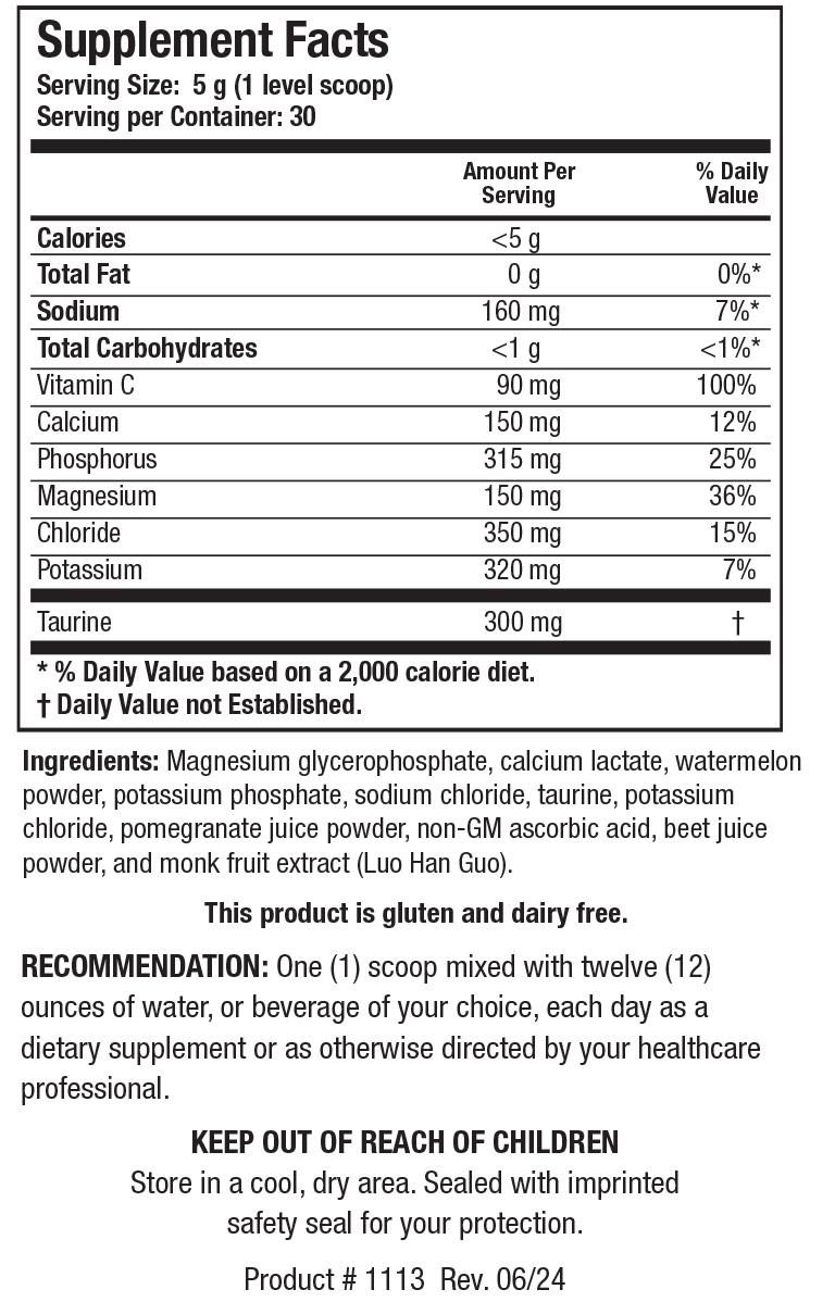 Electrolyte Forte - Supplement Facts
