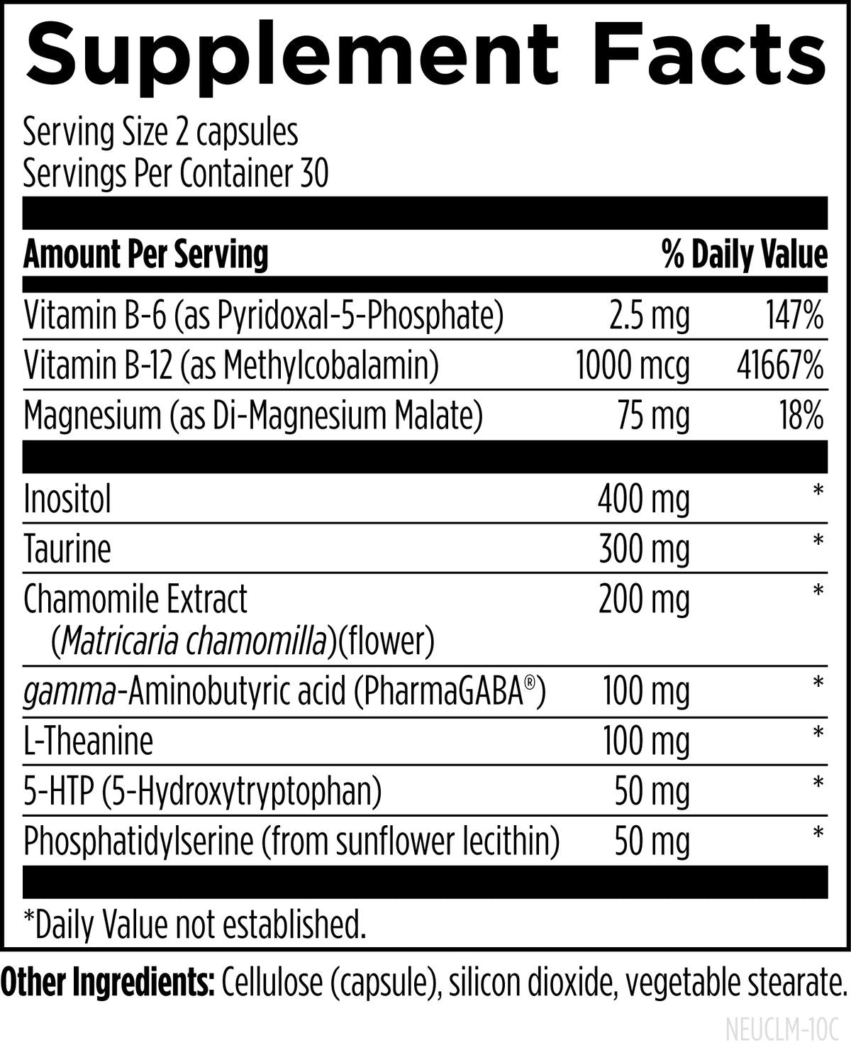 NeuroCalm - Supplement Facts