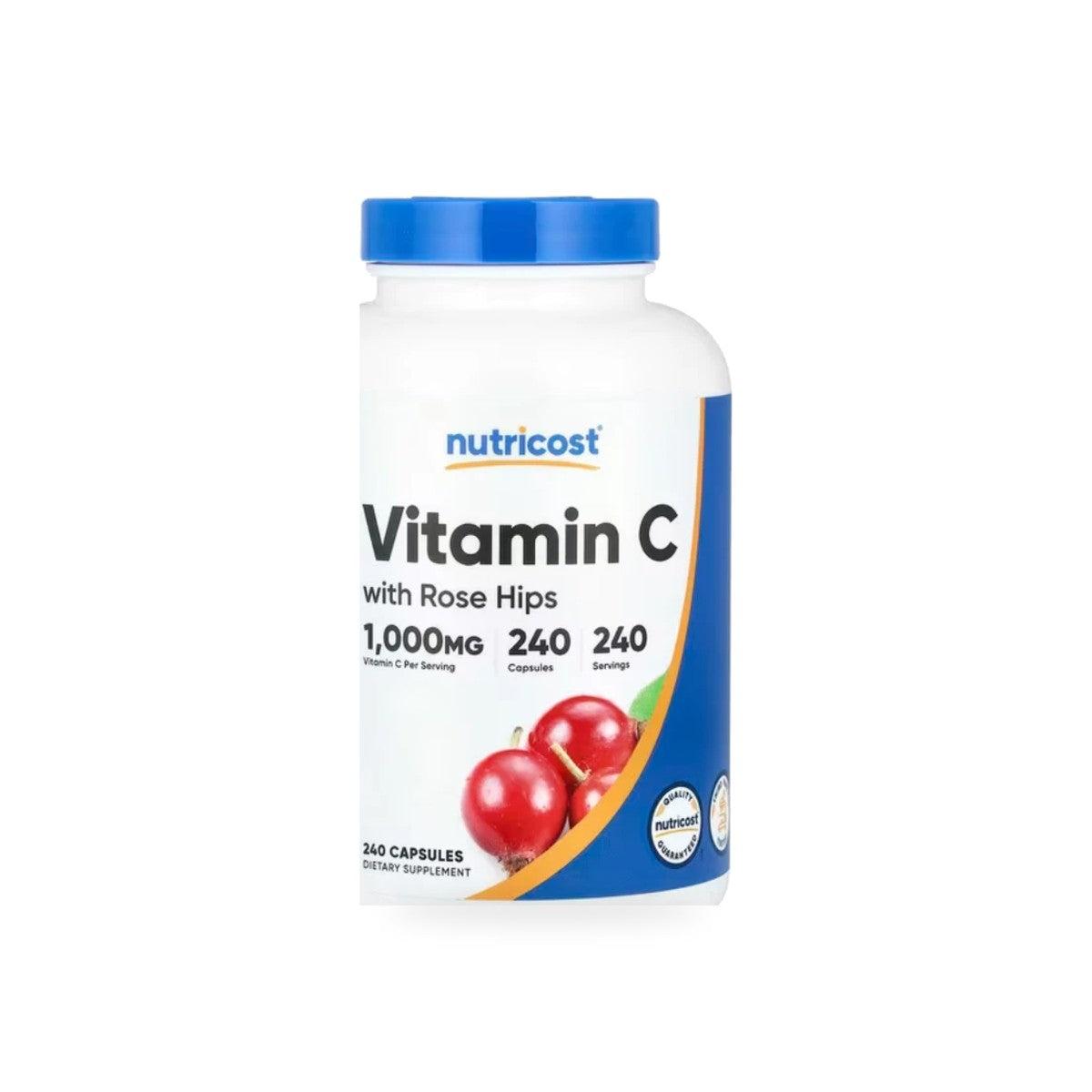 571 - Vitamin C with Rose Hips 1000mg - Nutricost - Frasco x 240 Cápsulas