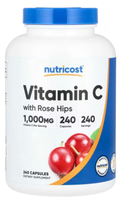 571 - Vitamina C con Escaramujo 1000mg - Nutricost - Frasco de 240 cápsulas