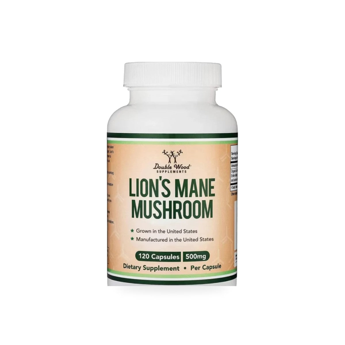 576 - Lion's Mane Mushroom - Double Wood - Frasco x 120 Cápsulas