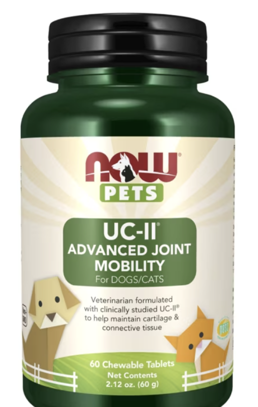 593 - Pet UC-II Advanced Joint Mobility- Frasco por 60 tabletas - Now Foods