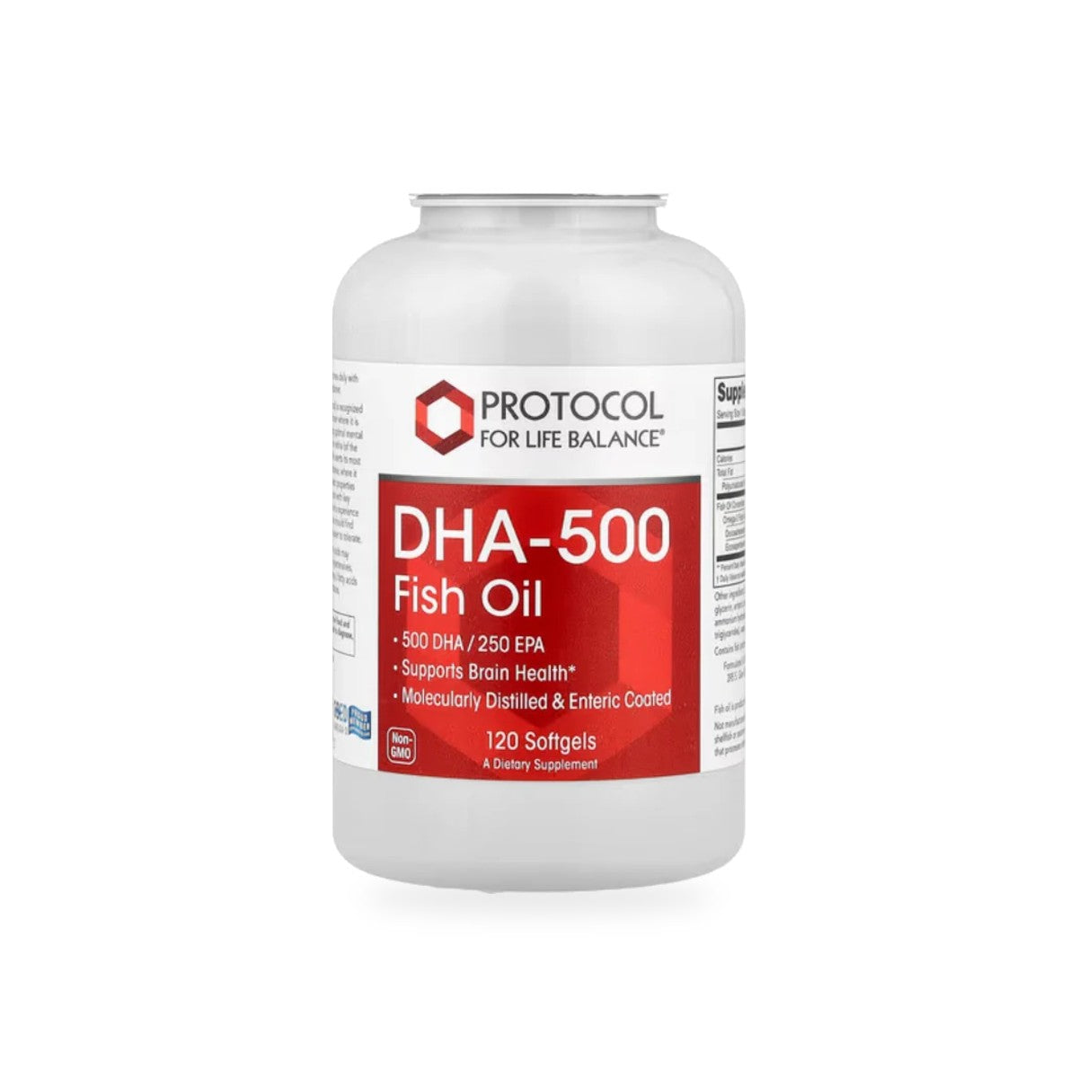 595 - DHA-500 Fish Oil - Protocol for Life Balance - Frasco x 120 Cápsulas Blandas