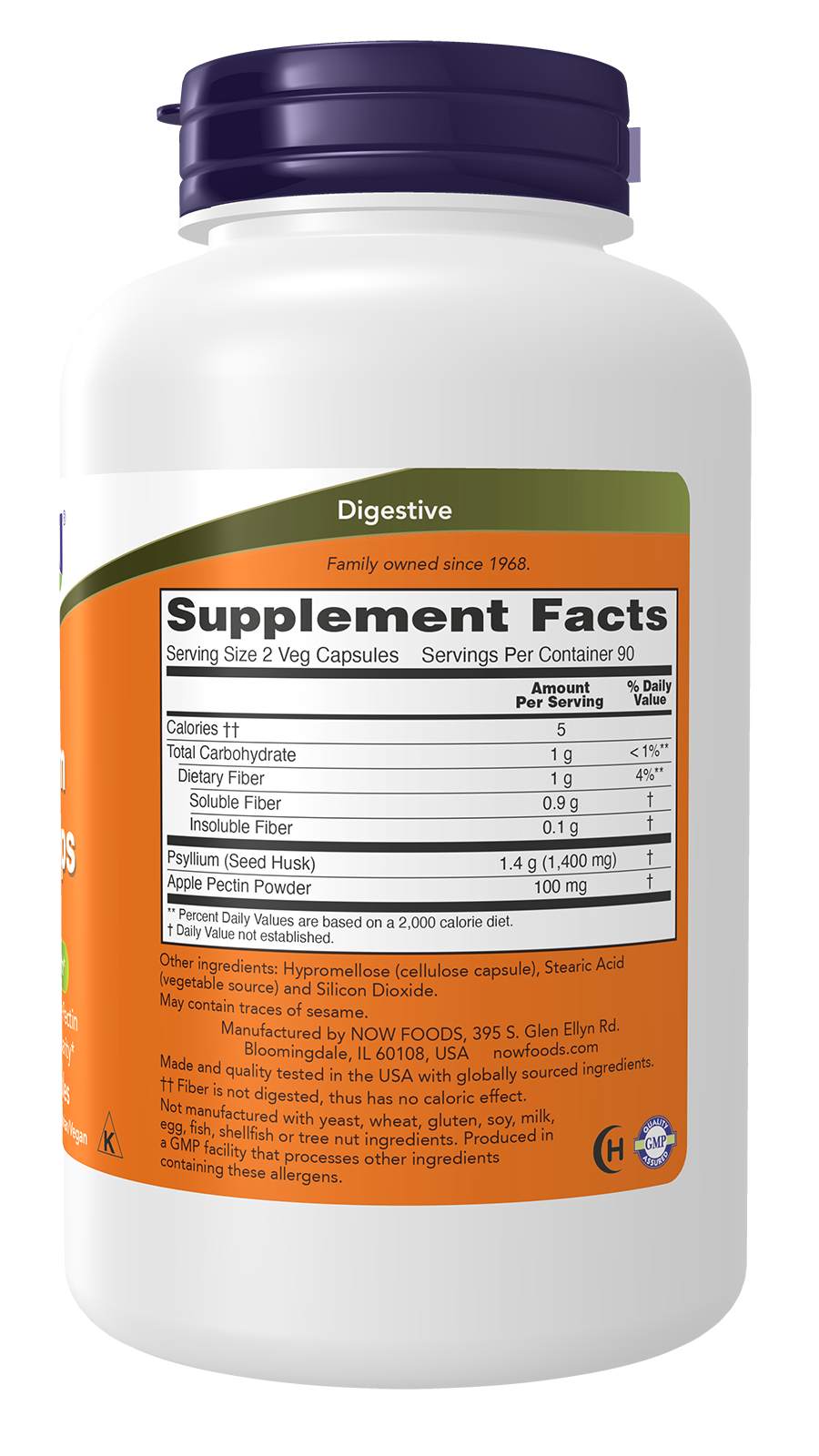 Psyllium Husk Caps 700mg - Supplement Facts