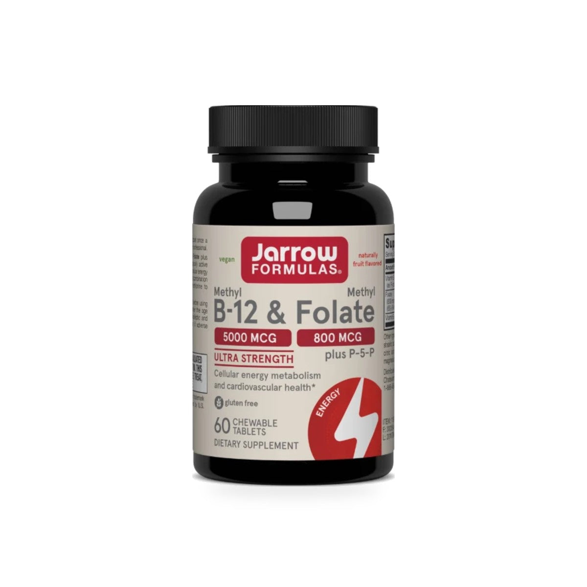 600 - Methyl B-12 & Methyl Folate - Jarrow Formulas - Frasco x 60 Tabletas