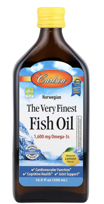 614 - The very finest fish oil 1,600mg omega - Frasco por 500ml - Carlson