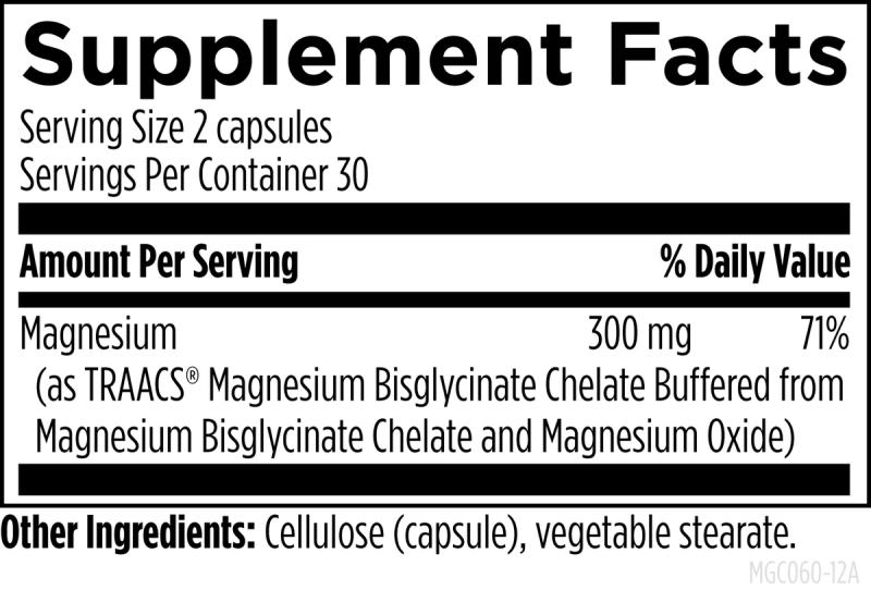Tabla de composición - Magnesium Glycinate Complex (Designs for Health)