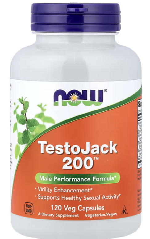 618 - TestoJack 200 - Frasco de 120 cápsulas - Now Foods