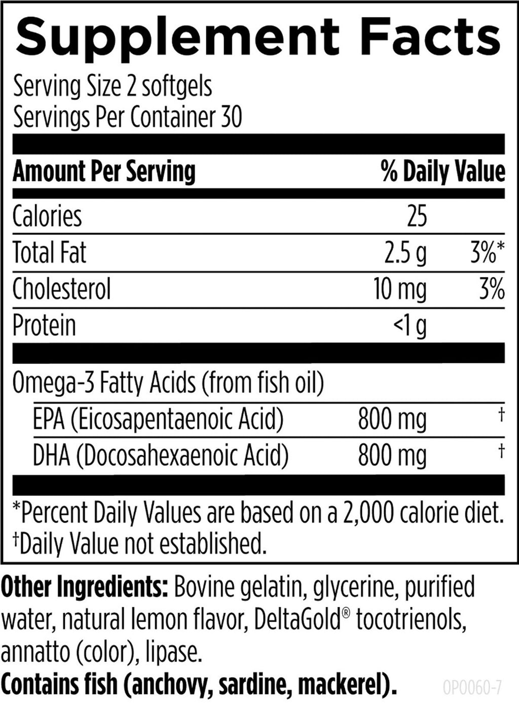 OmegaAvail Hi-Po 60 - Supplement Facts
