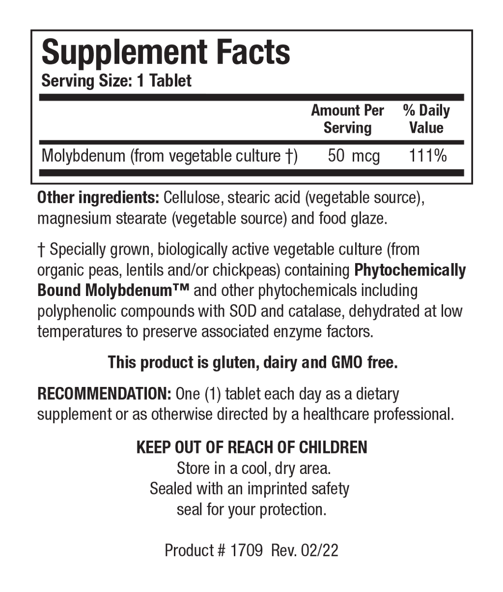 Mo Zyme - Supplement Facts