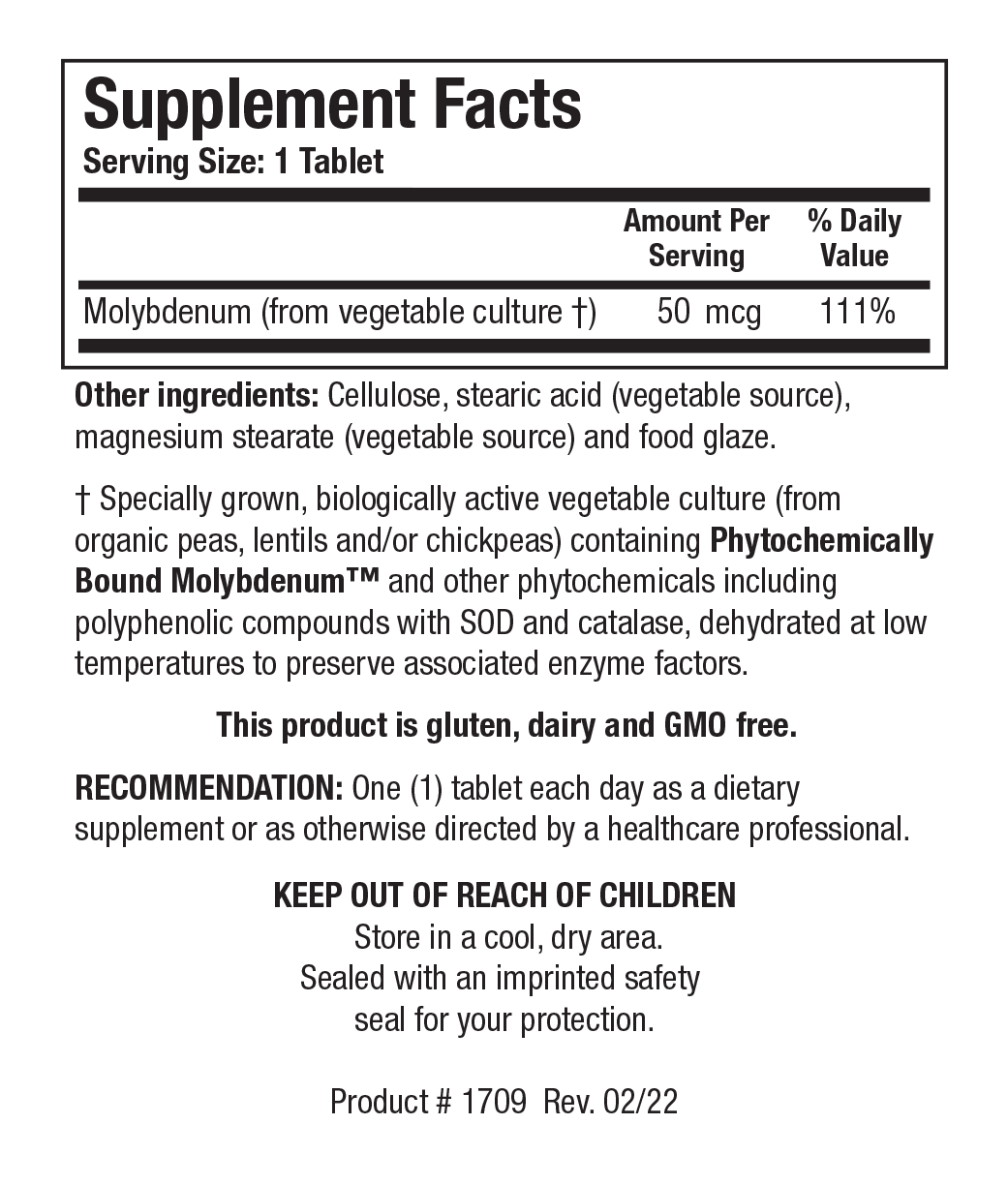 Mo Zyme - Supplement Facts