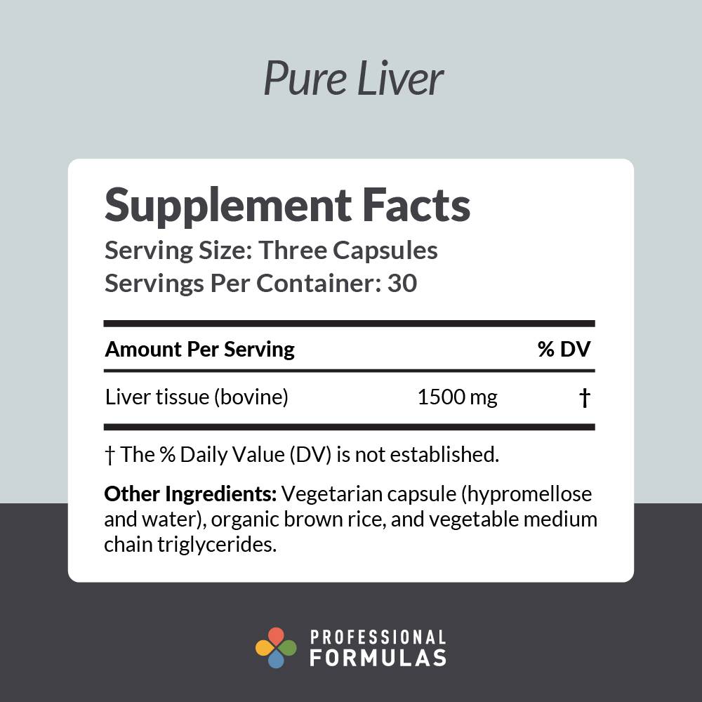 Tabla de composición - Pure Liver (Professional Formulas)