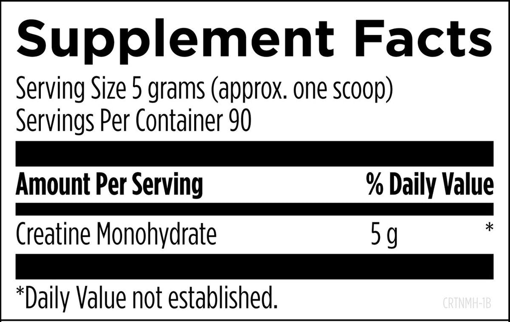 Creatine Monohydrate Powder - Supplement Facts