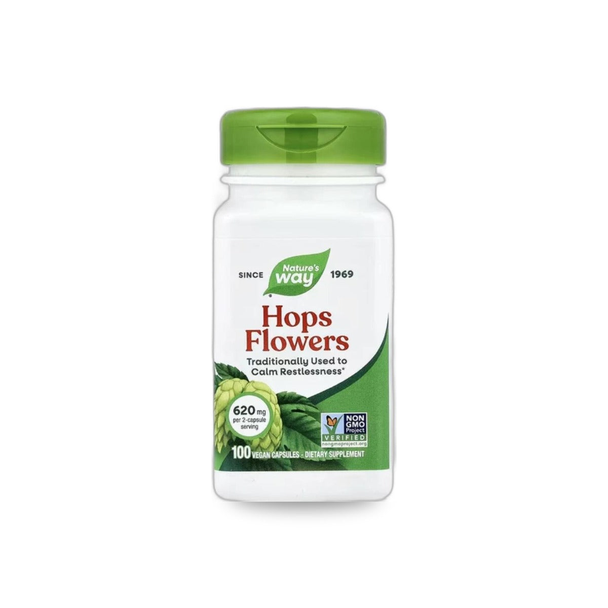725 - Hops Flowers - Nature's Way - Frasco x 100 Cápsulas