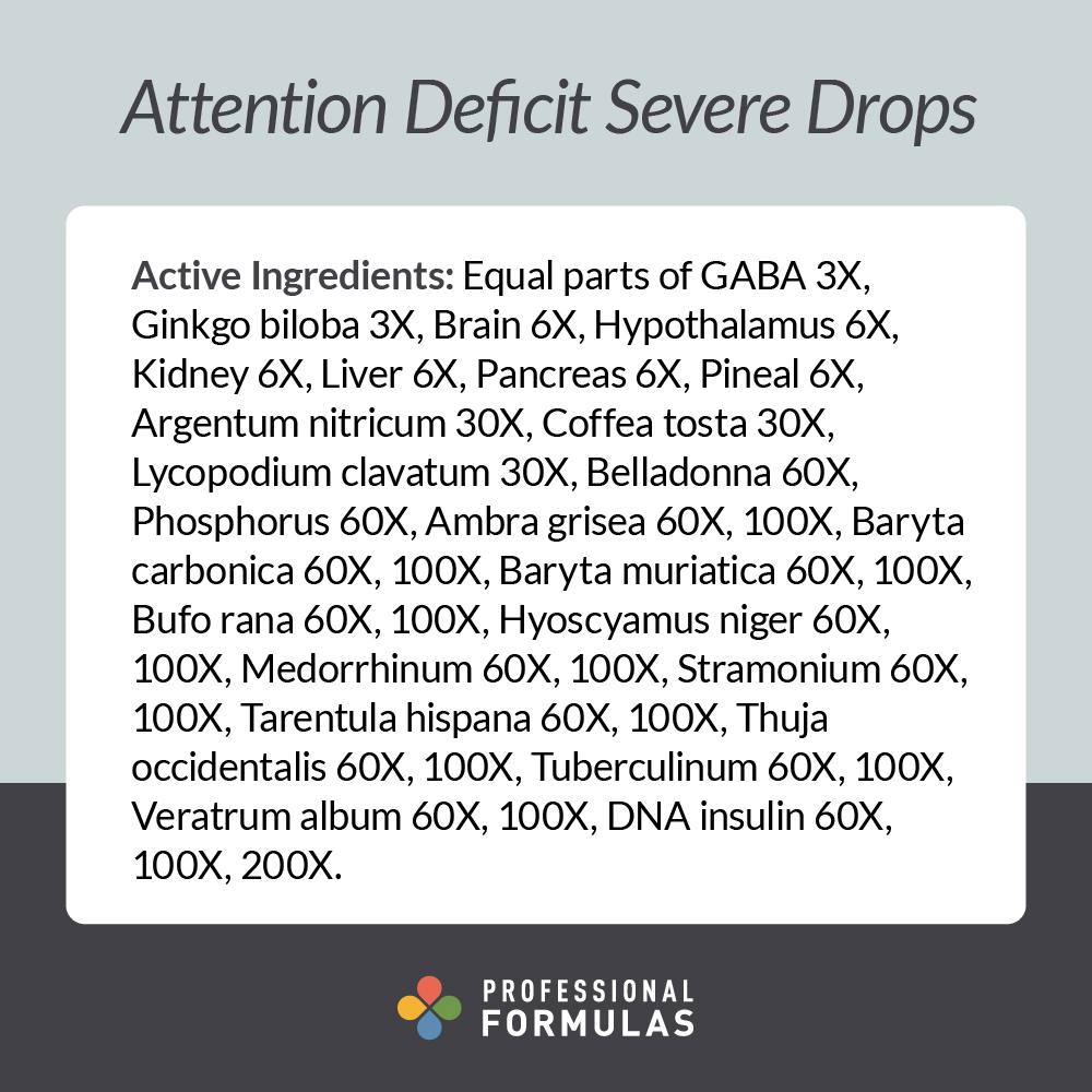 Attention Deficit Severe Drops - Active Ingredients