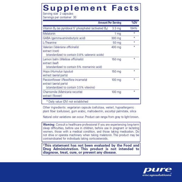Best-Rest Formula 60 - Supplement Facts