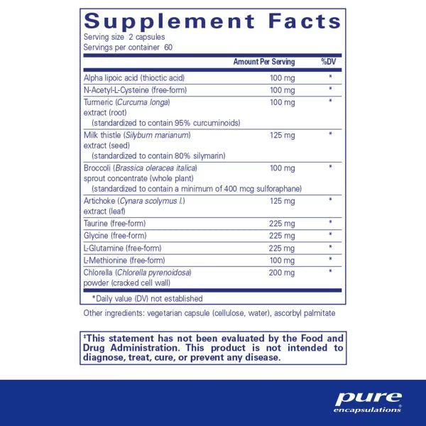 Liver-G.I. Detox 120 - Supplement Facts