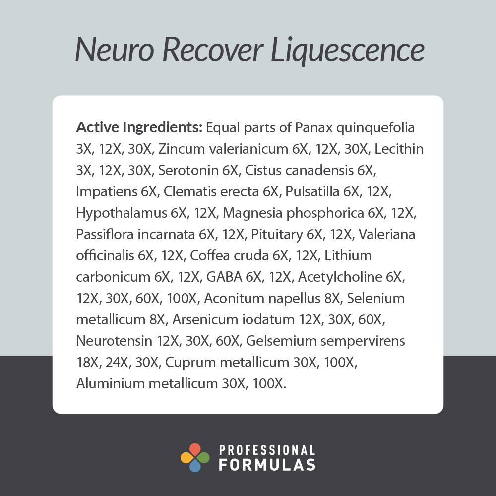 Neuro Recover Liquescence - Active Ingredients