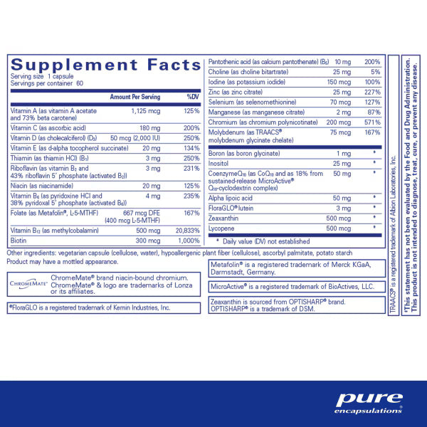 O.N.E. Multivitamin - Supplement Facts